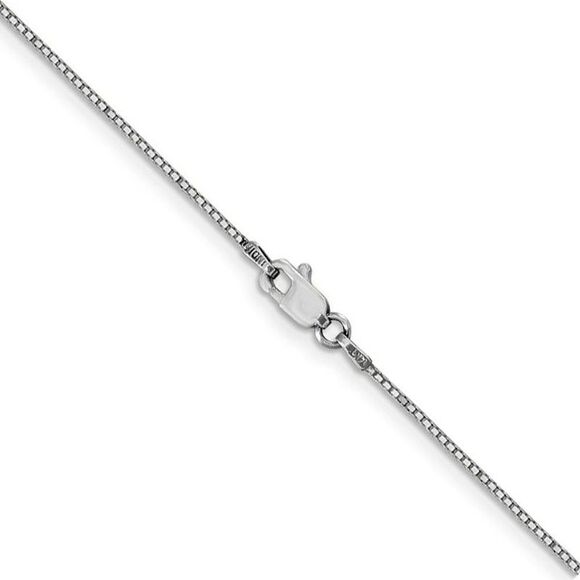 0.9mm, 14k White Gold, Box Chain Necklace, 24 Inch - Picture 2 of 8